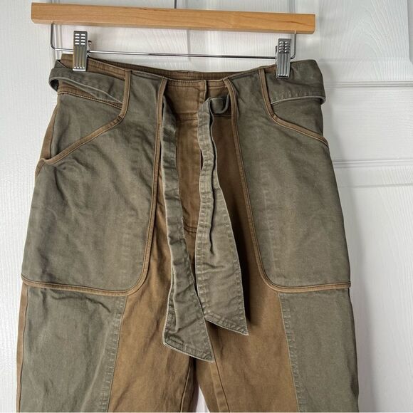 Sz 38/2 Derek Lam Collective Brown Two Tone Waist Tie Pants $395 MSRP - Picture 6 of 13